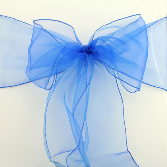 Royal Blue Organza Chair Sashes Table Runners