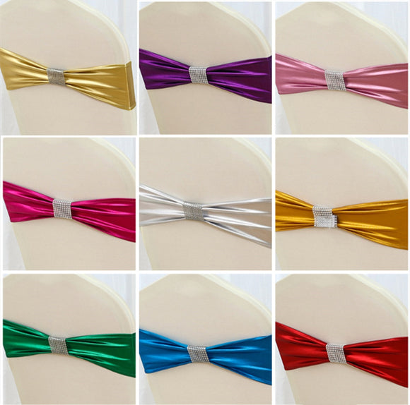 Metallic Lycra Spandex Chair Bands - Multi Colors