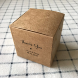 100 Kraft Cubic Favor Boxes Personalized Wordings