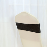 Black Sequin Glitter Chair Bands Sashes