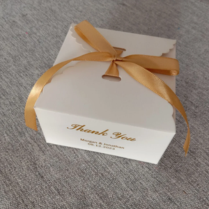 100 White Silver Gold Foil Personalized Wedding Favor Boxes