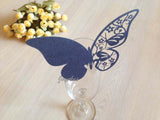 Table Name Cards - Black Butterfly