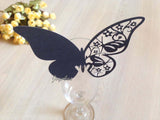 Table Name Cards - Black Butterfly