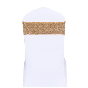 Gold Sequin Glitter Chair Bands