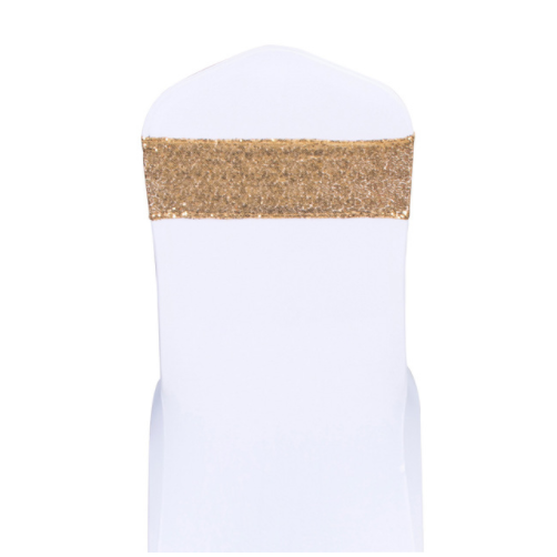 Gold Sequin Glitter Chair Bands