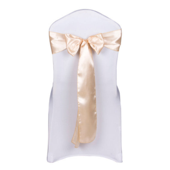 Champagne Satin Chair Sashes Table Runners