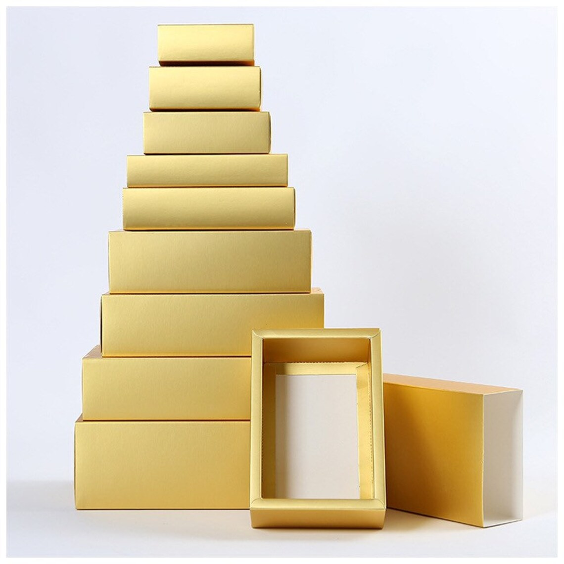 100 Shiny Gold Sleeve Paper Favor Boxes | Packing Box – JoyAus