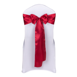 Dark Red Satin Chair Sashes Table Runners