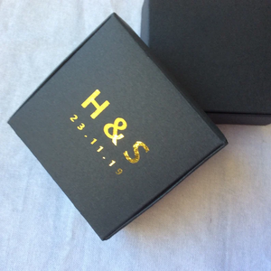 100 White Black Personalized Foil Wording Favor Boxes