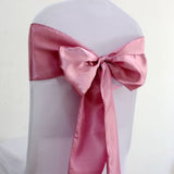 Dusty Pink Satin Chair Sashes Table Runners