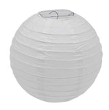 30x 30cm Round Paper Lanterns - White