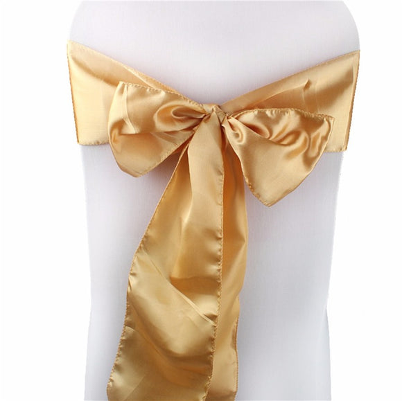 Gold Satin Chair Sashes Table Runners