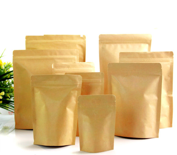 Kraft Paper Bags -Zipper Seal