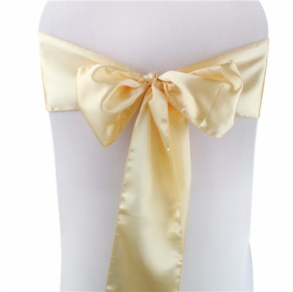 Champagne Satin Chair Sashes Table Runners