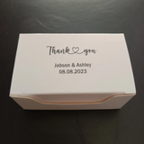 100 Kraft White Rectangle Favor Boxes Personalized Wordings
