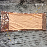 Rose Gold Pink Spandex Sequin Glitter Chair Bands