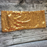 Rose Gold  Silver Spandex Sequin Glitter Chair Sashes Bands