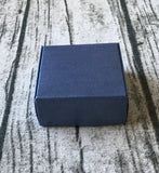 Pearly Navy Blue Square Favor Boxes