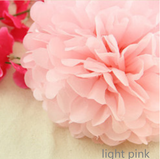 30pcs Tissue Paper Pom Poms - White Pink Tiffany