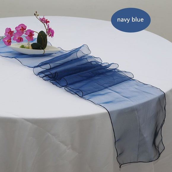 Organza Table Runners - Navy Blue