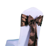 Brown Satin Chair Sashes Table Runners