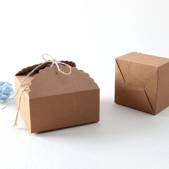 Kraft Paper Scallop Favor Boxes | Packing Box