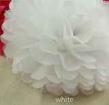 30pcs Tissue Paper Pom Poms - Pink White Peach