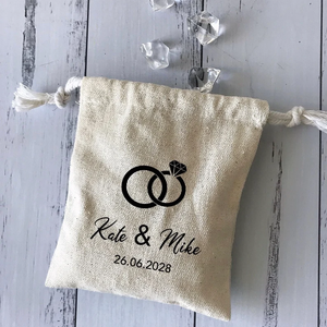 100 Personalized Linen Bags Favor Bags