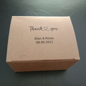 100 Kraft White Personalized Favor Boxes-10x8x6cm