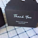 100 Black Silver Gold Foil Personalized Wedding Favor Boxes