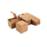 100 Kraft Cubic Favor Boxes Personalized Wordings