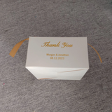 100 White Silver Gold Foil Personalized Wedding Favor Boxes