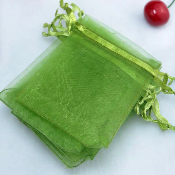 Organza Favor Bags - Olive Green