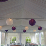 30x 30cm Paper Lanterns - White & Purple