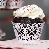 Cupcake Wrapper - White Love Heart
