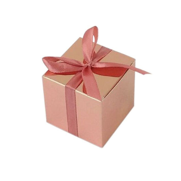 Shiny Rose Gold Wedding Party Favor Boxes