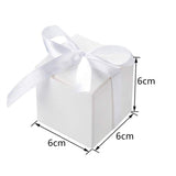 White Wedding Favor Boxes with Ribbons