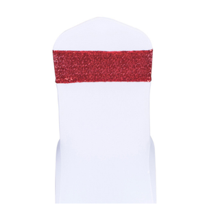 Red Sequin Glitter Chair Sashes Bands