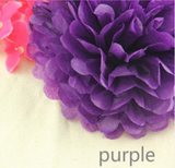 30pcs Tissue Paper Pom Poms - Purple White