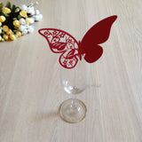 Table Name Cards - Burgundy Butterfly