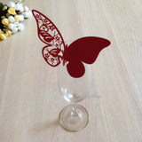 Table Name Cards - Burgundy Butterfly