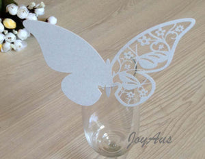 Table Name Cards - Silver Butterfly