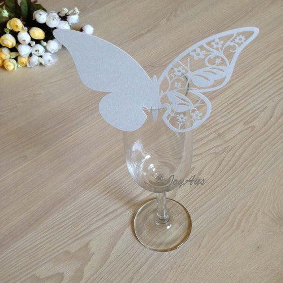 Table Name Cards - Silver Butterfly