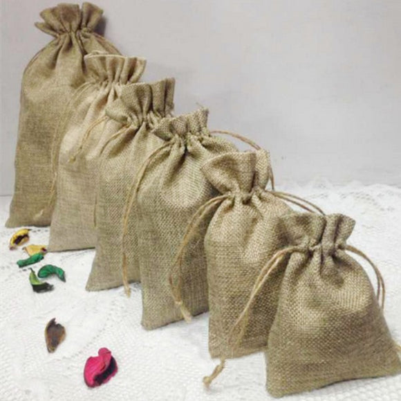 Favor Bags Linen Bag with Drawstring