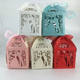 Laser Cut Wedding Favor Boxes- Bride and Groom