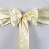 Champagne Satin Chair Sashes Table Runners