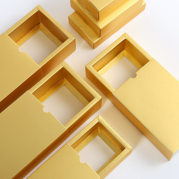 100 Shiny Gold Sleeve Paper Favor Boxes | Packing Box