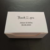 100 Kraft White Rectangle Favor Boxes Personalized Wordings