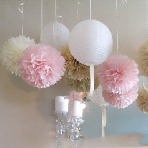 Paper Lanterns & Paper Pom Poms