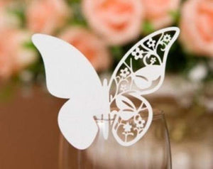 Table Name Cards - White Butterfly